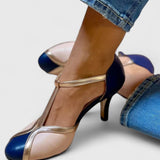 Tímea – színblokkos T-pántos pumps