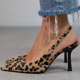 Otília – leopárdmintás slingback körömcipő