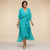 Tünde - Sifon hatású midi ruha