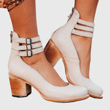 Nóra – bőr blokksarkú pumps bokapánttal