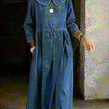 Klára – kerek galléros hosszú farmer ruha