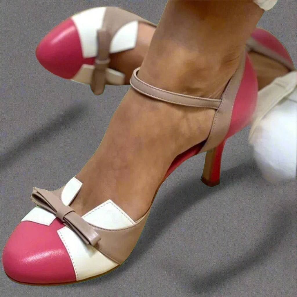 Kinga – színblokkos masnis pumps