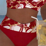 Fanni - Márványmintás kivágott bikini