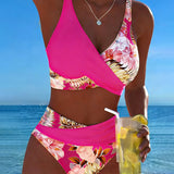 Sarolta – kontrasztos virágmintás bikini