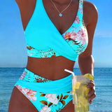 Sarolta – kontrasztos virágmintás bikini