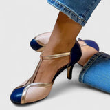 Tímea – színblokkos T-pántos pumps