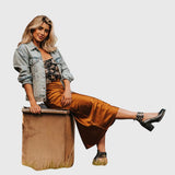 Anett – vintage bőr pántos cipő blokksarokkal