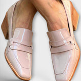 Enikő - Fényes blokksarkú loafer