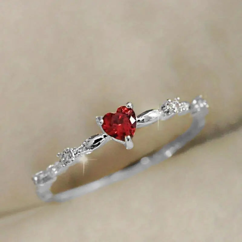 Rubin szív gyűrű