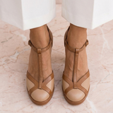 Natália – bőr T-pántos platform pumps