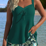 Flóra – trópusi tankini sortnadrággal