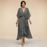 Tünde - Sifon hatású midi ruha