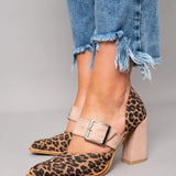 Ilona – leopárdmintás blokksarkú slingback