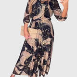 Susan – mintás sifon maxi ruha