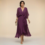 Tünde - Sifon hatású midi ruha