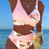 Sarolta – kontrasztos virágmintás bikini