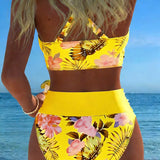 Sarolta – kontrasztos virágmintás bikini