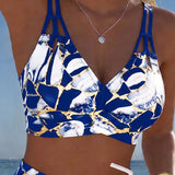 Fanni - Márványmintás kivágott bikini
