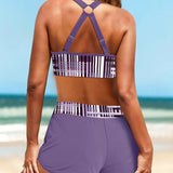 Emese – bordázott bikini sortnadrággal