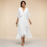 Tünde - Sifon hatású midi ruha