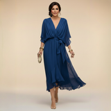 Tünde - Sifon hatású midi ruha