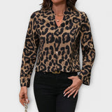 Zsanett - Leopárd mintás casual blúz