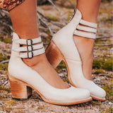 Nóra – bőr blokksarkú pumps bokapánttal