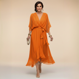 Tünde - Sifon hatású midi ruha