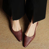 Margit - Bőr Slingback Magassarkú