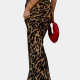 Elena - maxi slim leopárdmintás szoknya