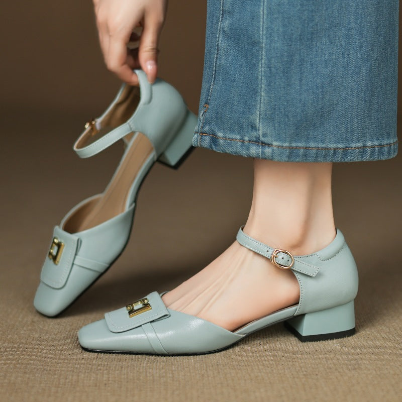 Paula - Buckle Bőr Mary-Janes