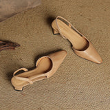 Margit - Bőr Slingback Magassarkú