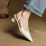 Margit - Bőr Slingback Magassarkú