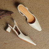 Margit - Bőr Slingback Magassarkú