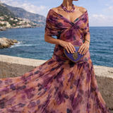 Mariann – drapált sifon estélyi maxiruha