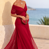Mariann – drapált sifon estélyi maxiruha