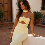 Petra - Virágos halter maxi ruha