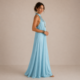 Ágnes - Ráncolt halter midi ruha