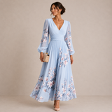 Nóra – virágmintás sifon midiruha