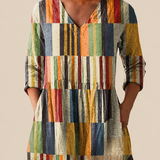 Bernadett - Patchwork hosszított blúz