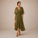 Tünde - Sifon hatású midi ruha