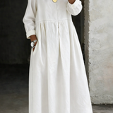 Melinda – kerek nyakú hosszú farmer ruha