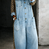 Anna – leopárdbetétes farmer ingoverál