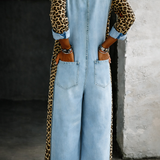Anna – leopárdbetétes farmer ingoverál