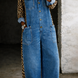 Anna – leopárdbetétes farmer ingoverál