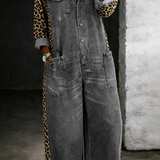 Anna – leopárdbetétes farmer ingoverál