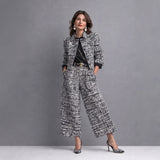 Kinga - Elegáns tweed nadrágkosztüm