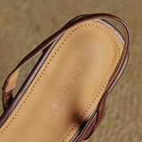 Margit - Bőr Slingback Magassarkú