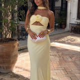 Petra - Virágos halter maxi ruha
