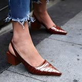 Friderika – hegyes orrú slingback körömcipő